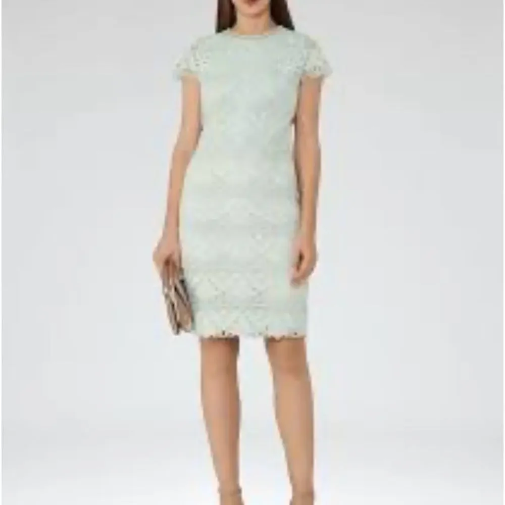 Reiss Liza Cap Sleeve Lace Dress in Sage Green Mint Green Dress Size 8